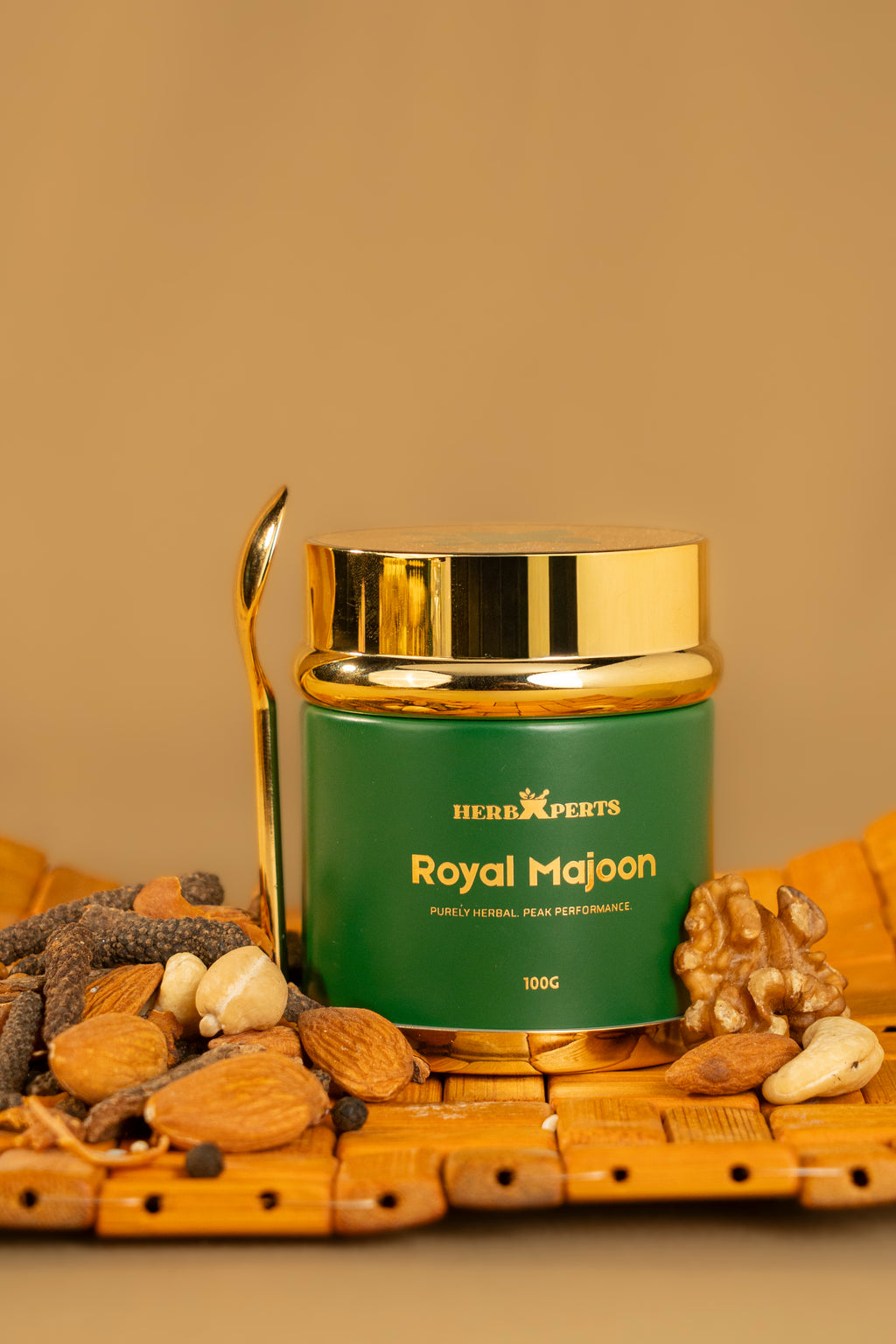 Royal Majoon jar on a wooden board